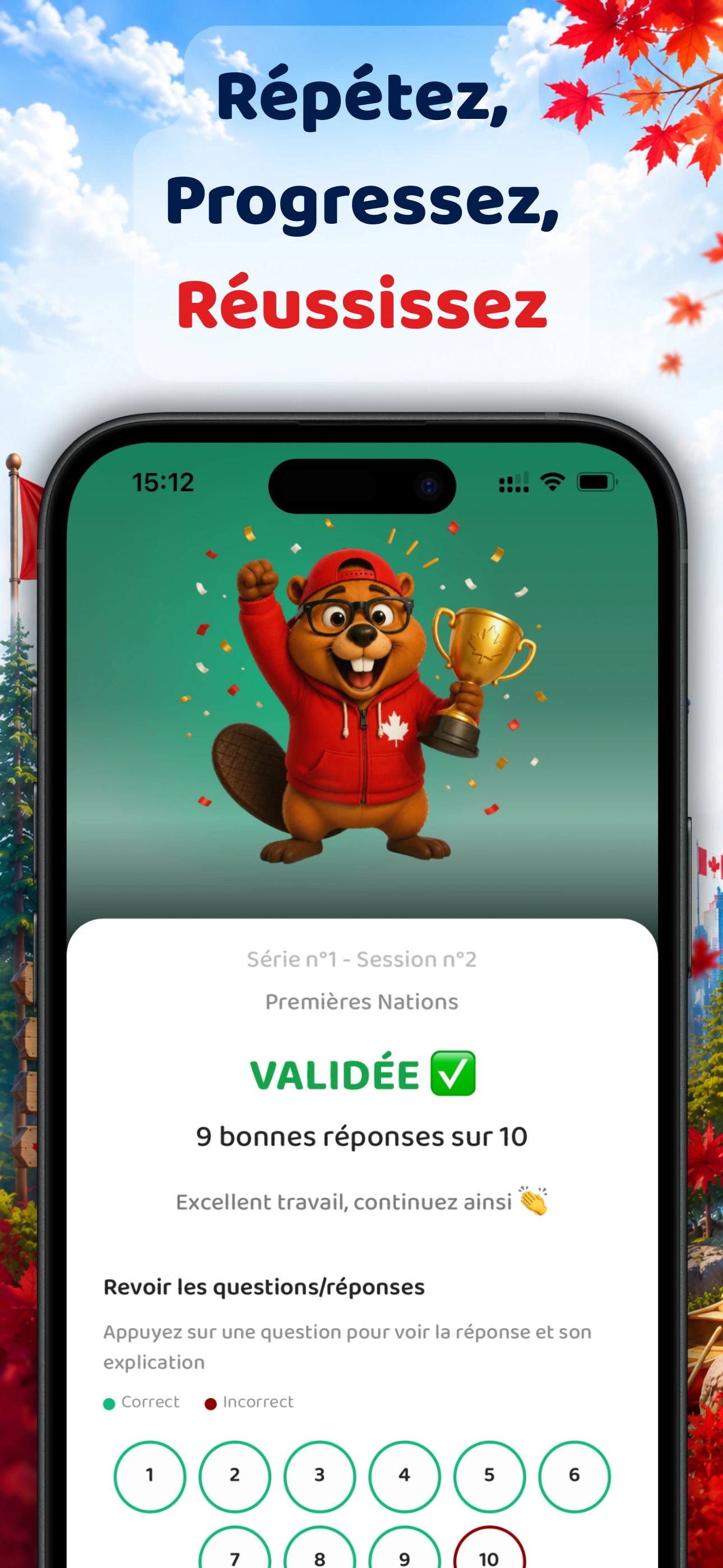 Capture d'écran de l'application Beaver O! 5